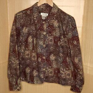 Coldwater Creek Paisley Denim Jacket XXL